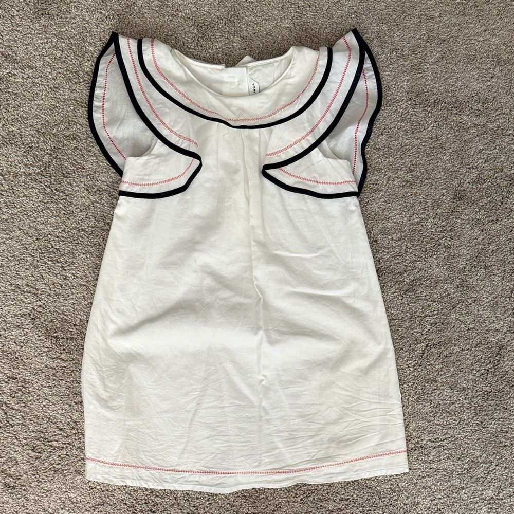 Janie and Jack White Dress with Black and Pink Accents